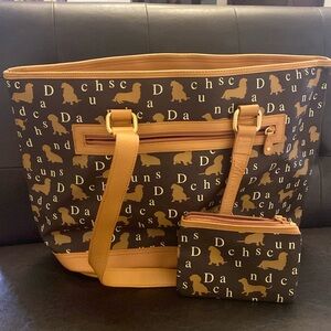 Danbury Mint Dachshund Signature Tote Bag and Wallet